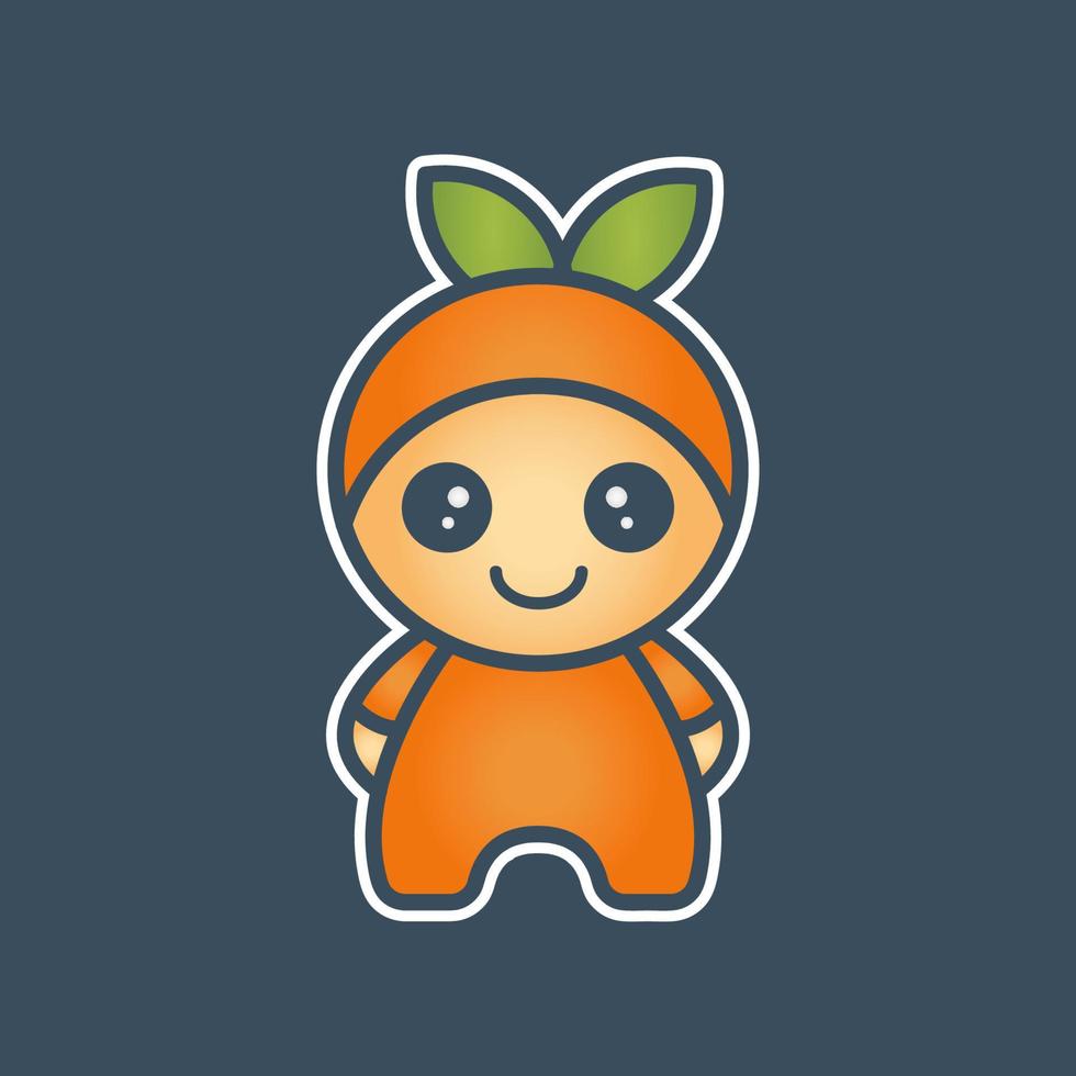 söt orange maskot vektor design