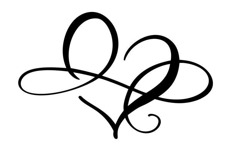 Hjärta kärlekstecken för evigt logotyp. Infinity Romantisk symbol kopplad, gå med, passion och bröllop. Mall för t-shirt, kort, affisch. Design platt element av valentinsdagen. Vektor illustration