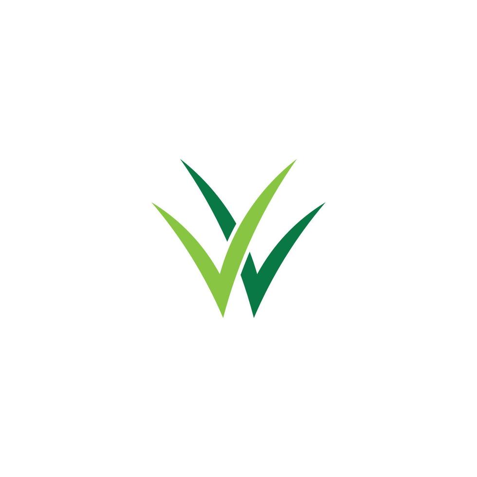 ein einfaches Gras-Logo oder Icon-Design vektor