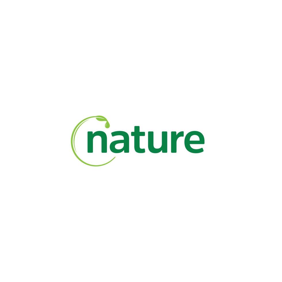 Natur-Wortmarke-Logo oder Icon-Design. Senden Sie uns eine Nachricht in unseren sozialen Medien, wenn Sie unsere Hilfe benötigen, um Ihren Firmennamen in das Design zu integrieren vektor