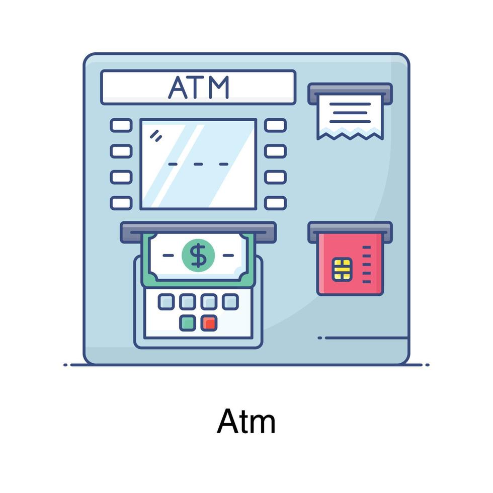 en ikondesign av instant banking redigerbar vektor av atm