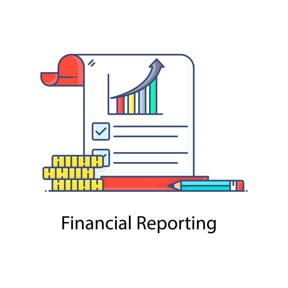en ikon för finansiell rapportering i modern platt stil vektor