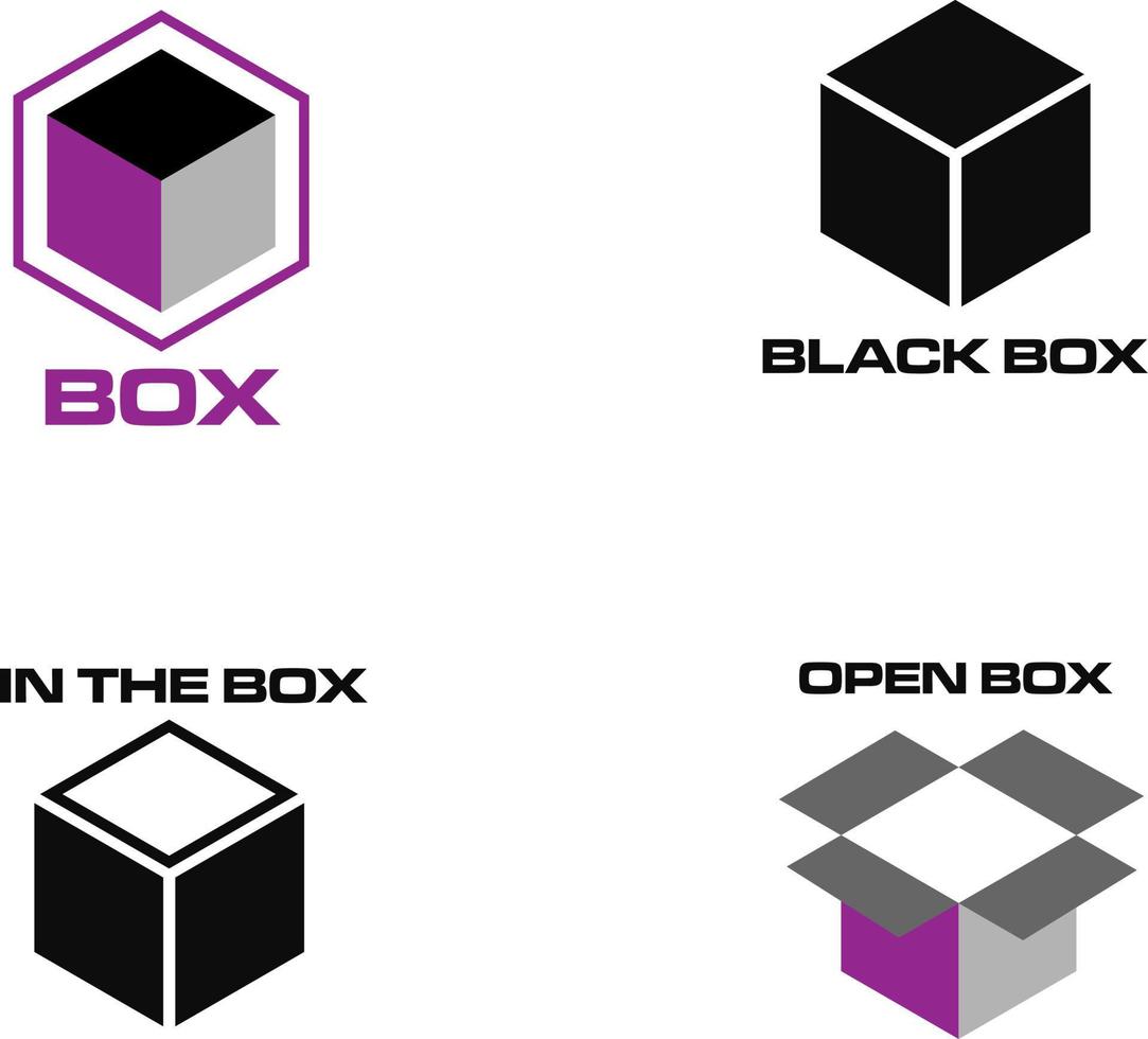 box logotyp design vektor mall