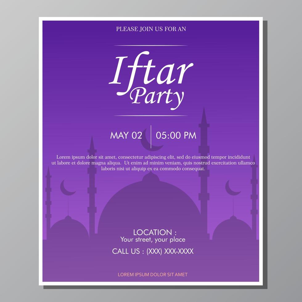 illustration vektor design av iftar partyinbjudan mall flygblad, fullt redigerbart.