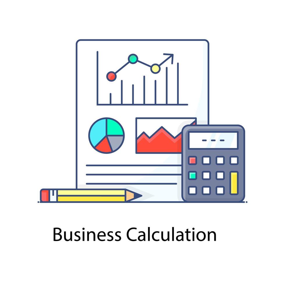 affärskalkylator med affärsfil vektor