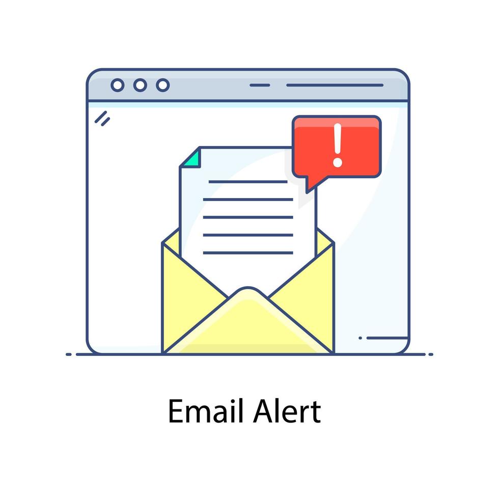 e-postvarning e-post skicka i trendig platt stil vektor