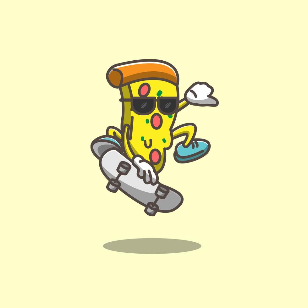 pizza skateboard illustration vektor