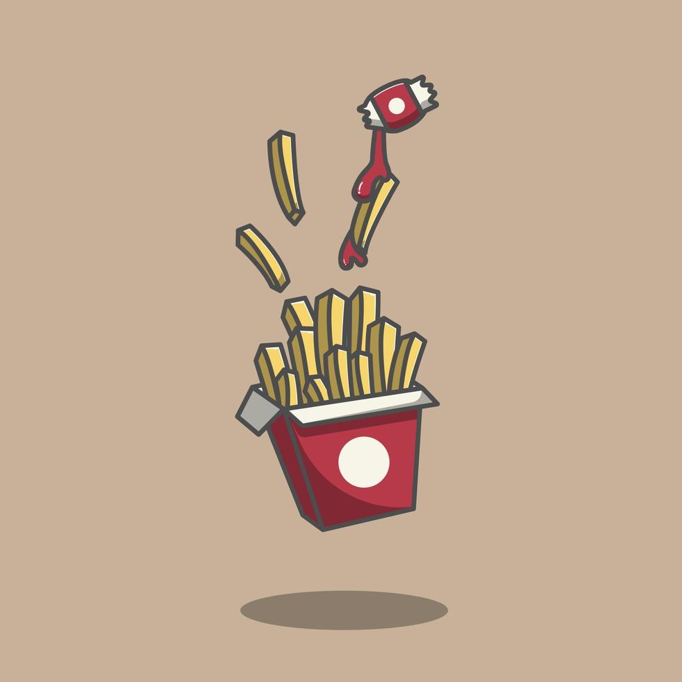 pommes frites och sås illustration vektor