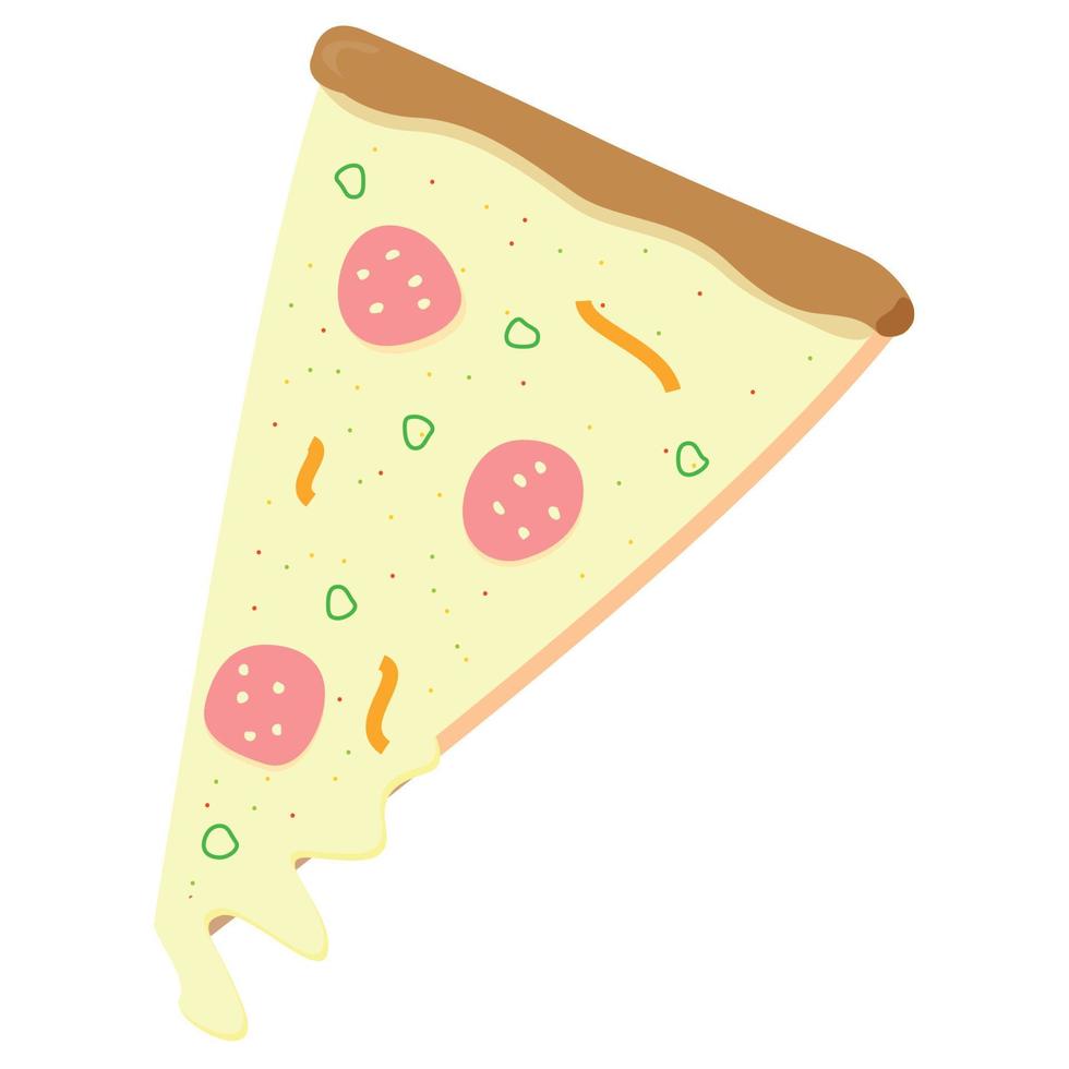 en skiva pizza med korv vektor