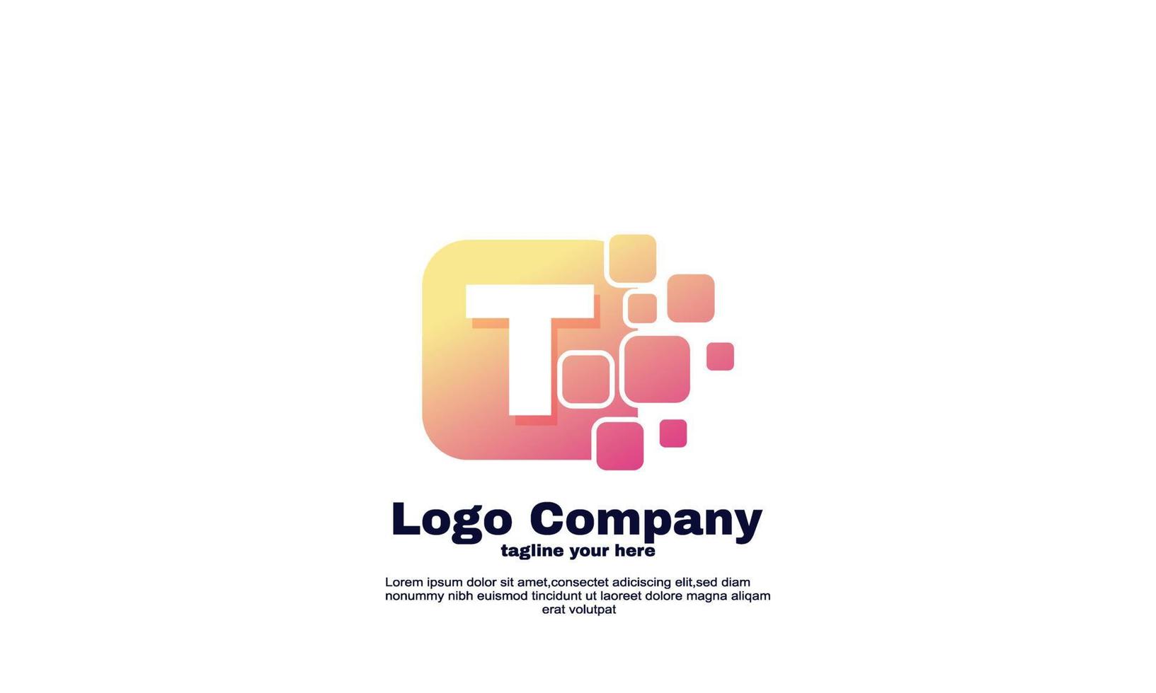 lager vektor illustratör initial bokstav t kreativt företag varumärke företagets logotyp design vektor
