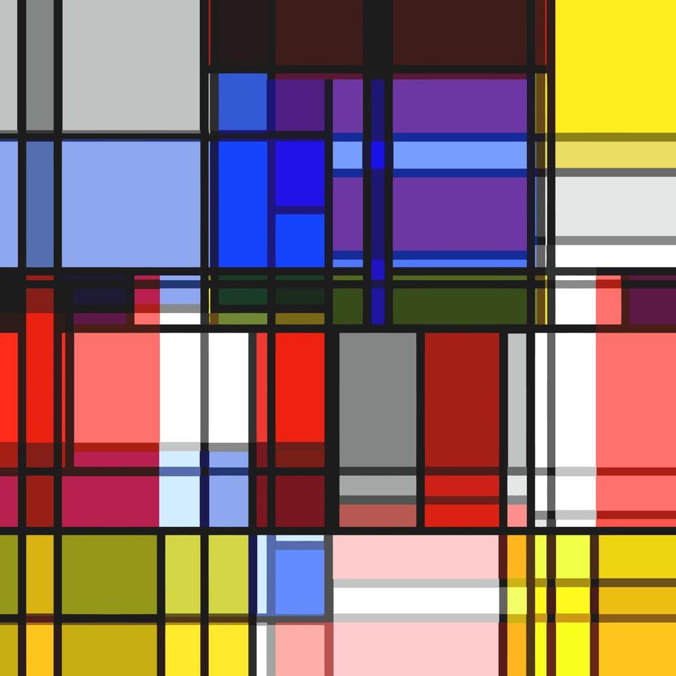 manisk mondrian stil retro färgkomposition vektor