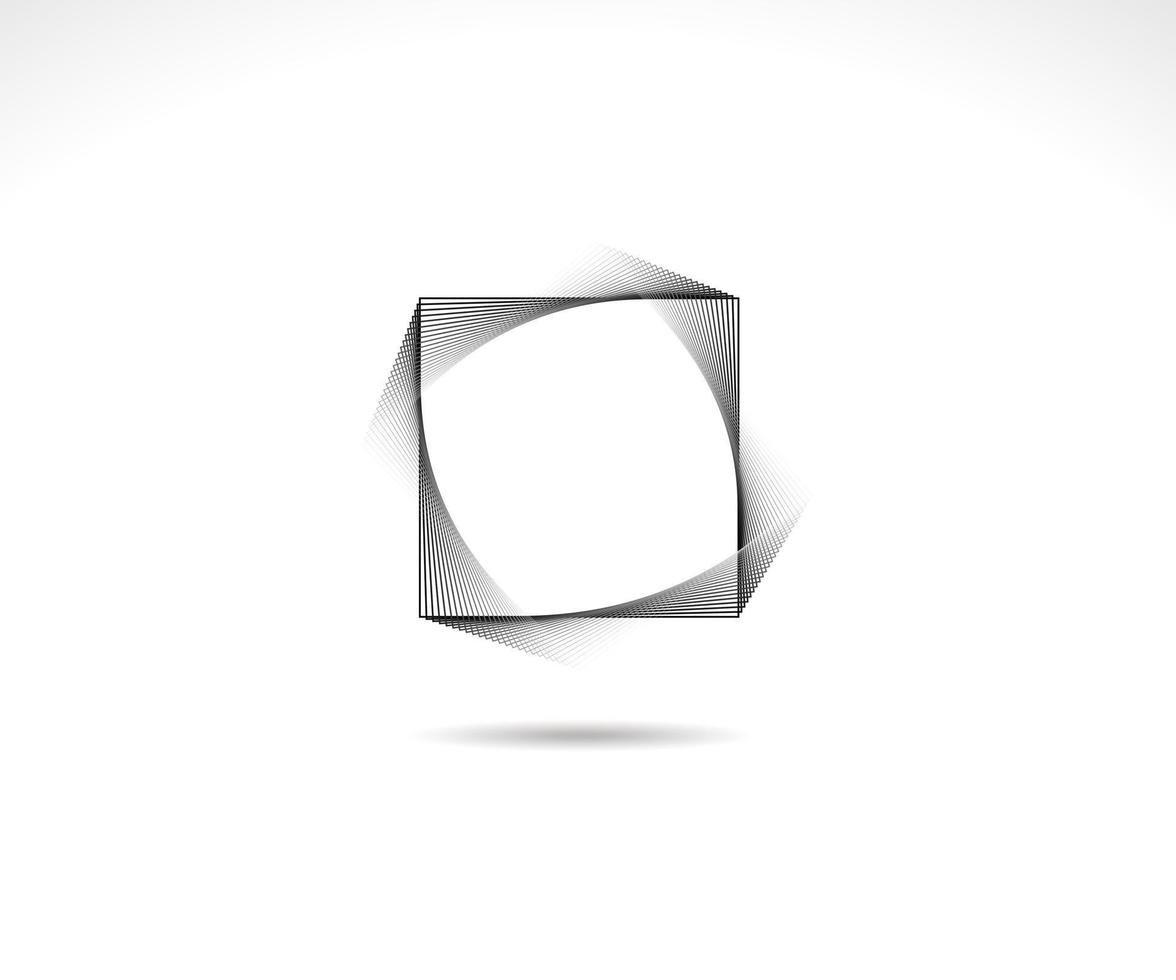 geometrisches quadratisches Logo. quadratischen Rahmen streichen. Liniensymbol, Zeichen, Symbol, flaches Design, Schaltfläche, Web, Bilderrahmen. Vektor - Abbildung eps 10.