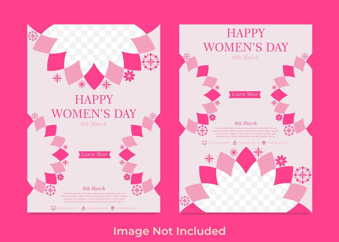 Happy International Women Day Flyer Vorlage vektor