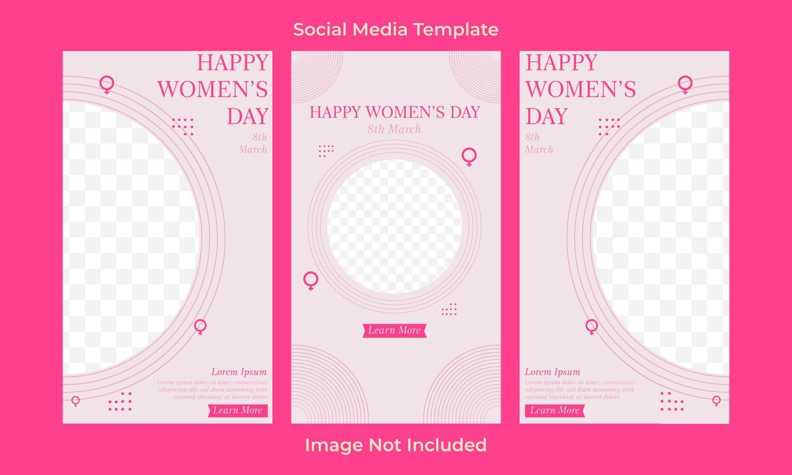 Vorlagendesign für Social-Media-Geschichten zum internationalen Frauentag vektor