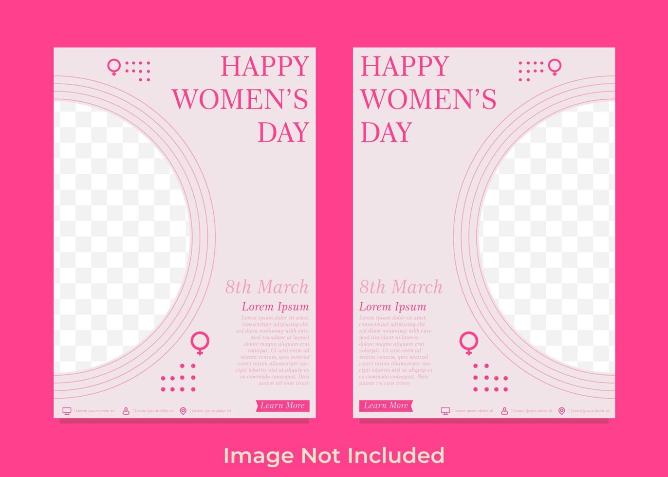 Happy International Women Day Flyer Vorlage vektor