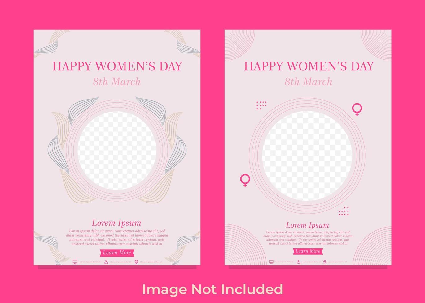 Happy International Women Day Flyer Vorlage vektor