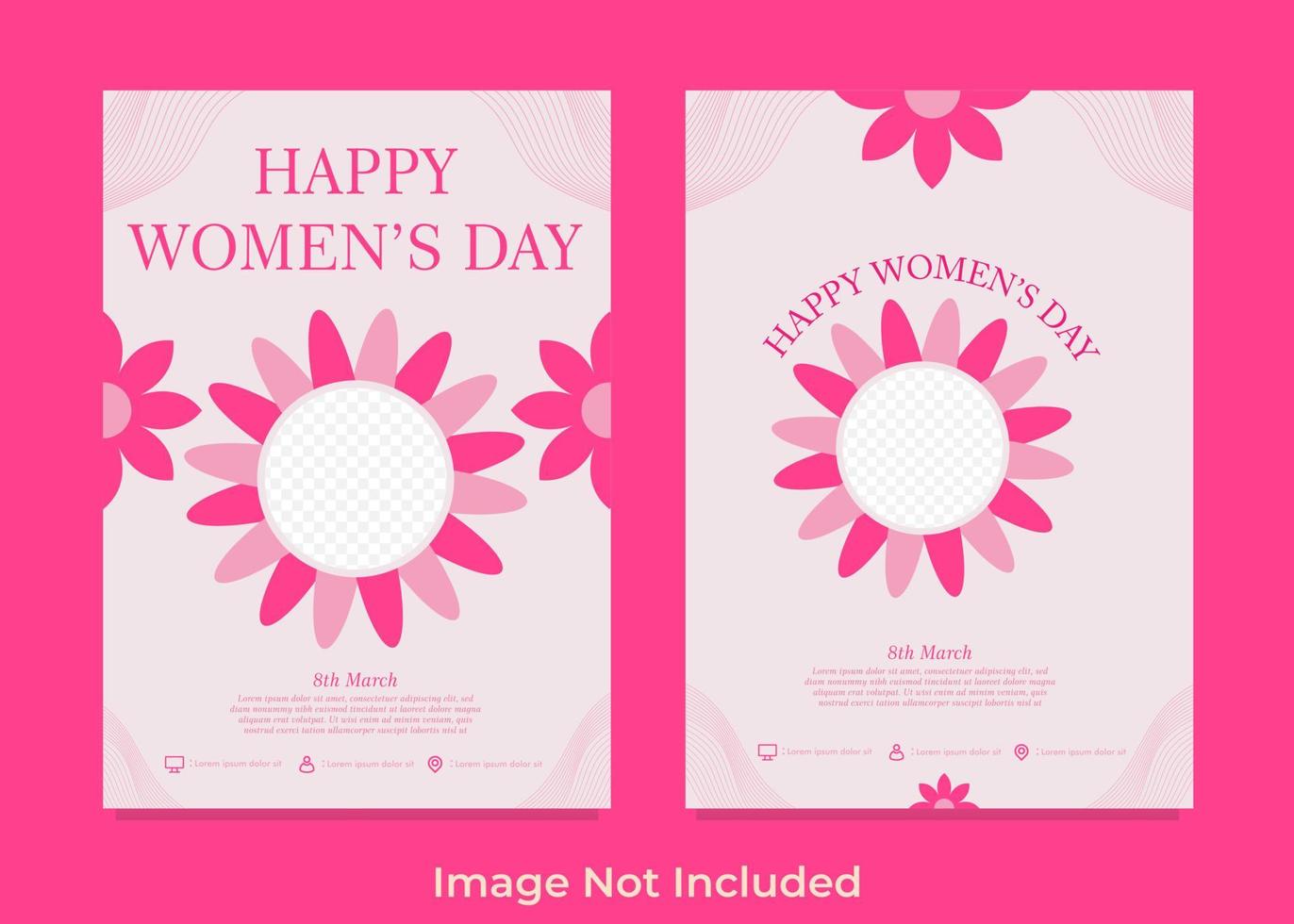 Happy International Women Day Flyer Vorlage vektor