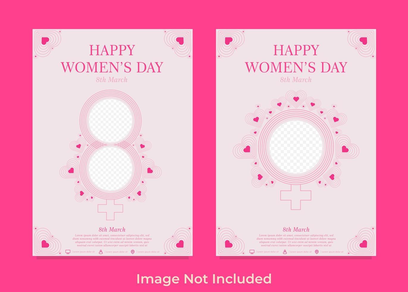 Happy International Women Day Flyer Vorlage vektor