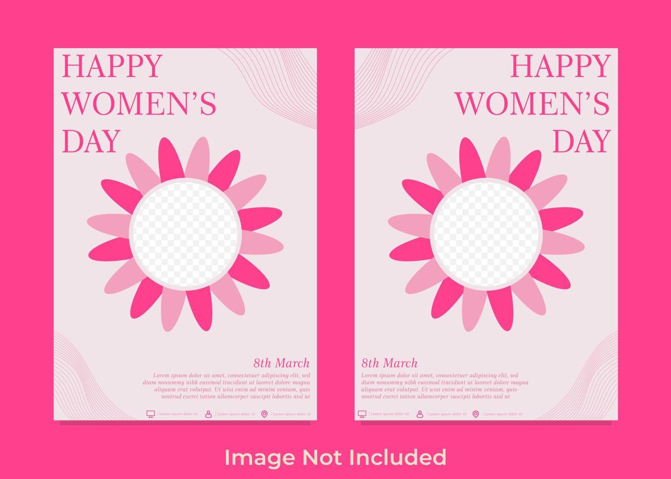 Happy International Women Day Flyer Vorlage vektor