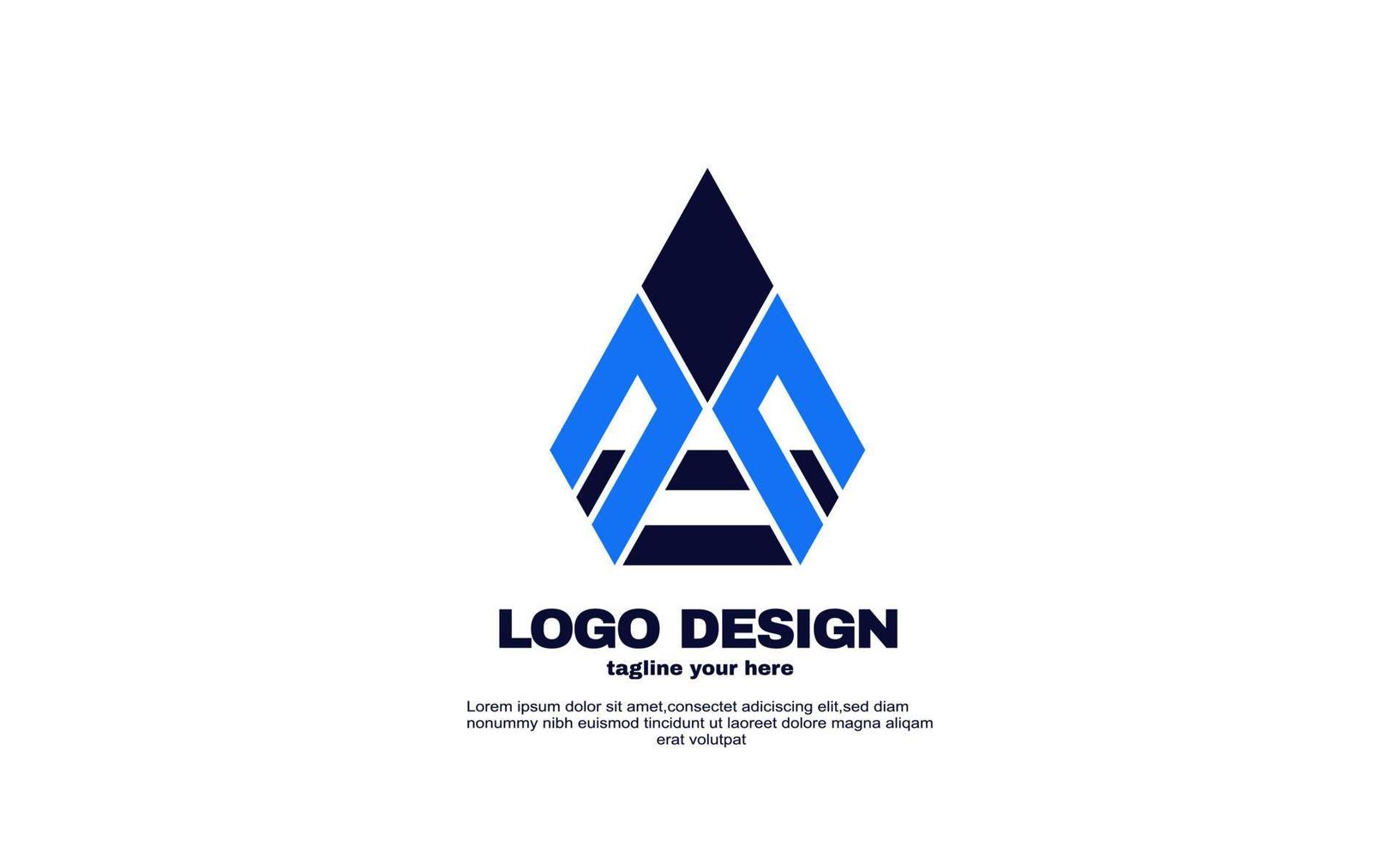 lager vektor abstrakt blå marinblå färg inspiration modern företag logotyp designmall