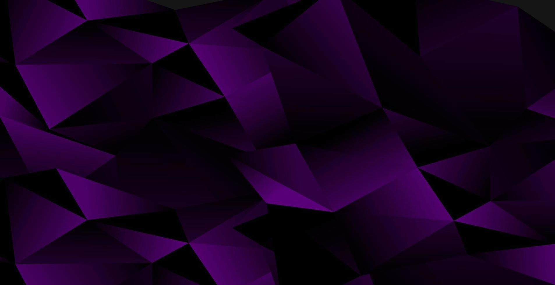 realistischer dunkelvioletter Hintergrund mit Low-Poly-Form und Schatten. abstraktes lila Banner vektor