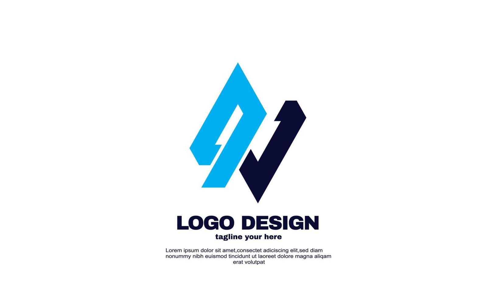 lager vektor abstrakt bästa idé elegant affärsföretag logotyp designmall blå marin färg