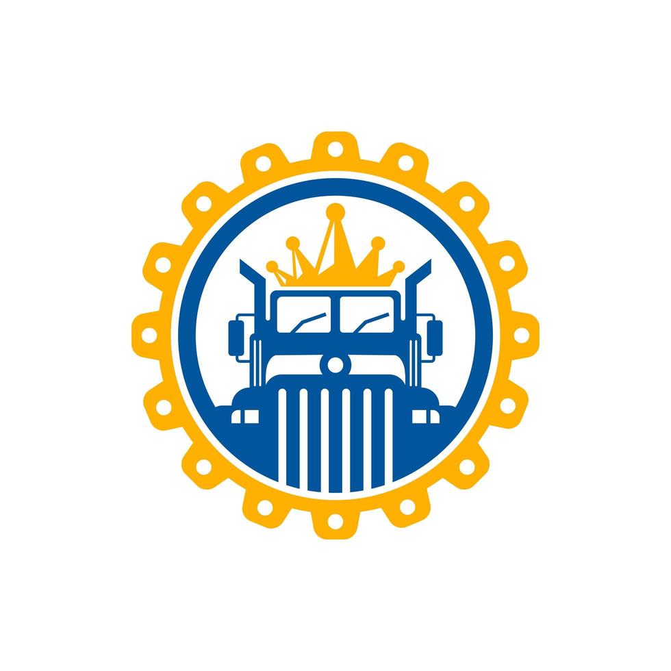 transport truck king logotyp vektor