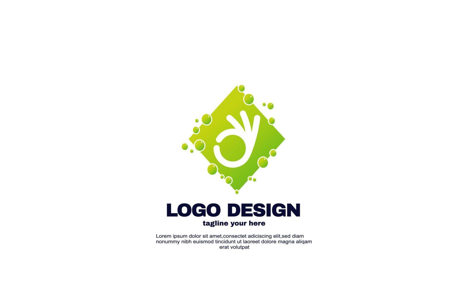 lager vektor ren okej logotyp design koncept mall