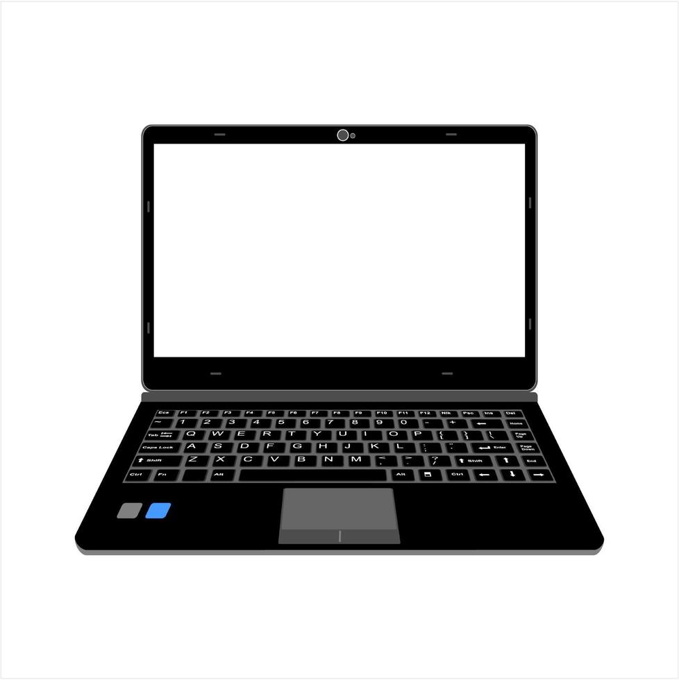 realistisk laptop vektorillustration i svart färg vektor