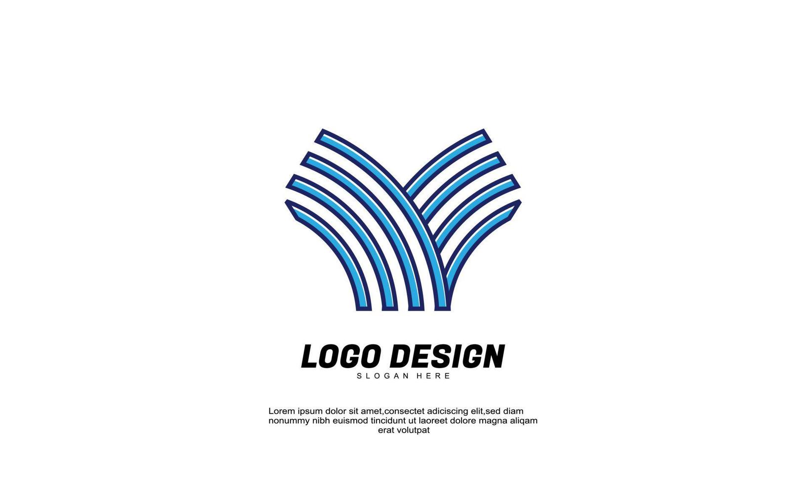 lager vektor abstrakt kreativ inspiration logotyp för företagets initiala y och linje platt stil designmall