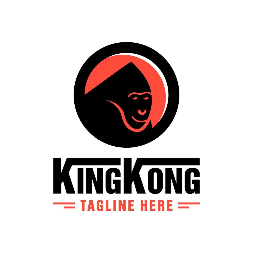 king kong illustration logotyp djungelns kung vektor