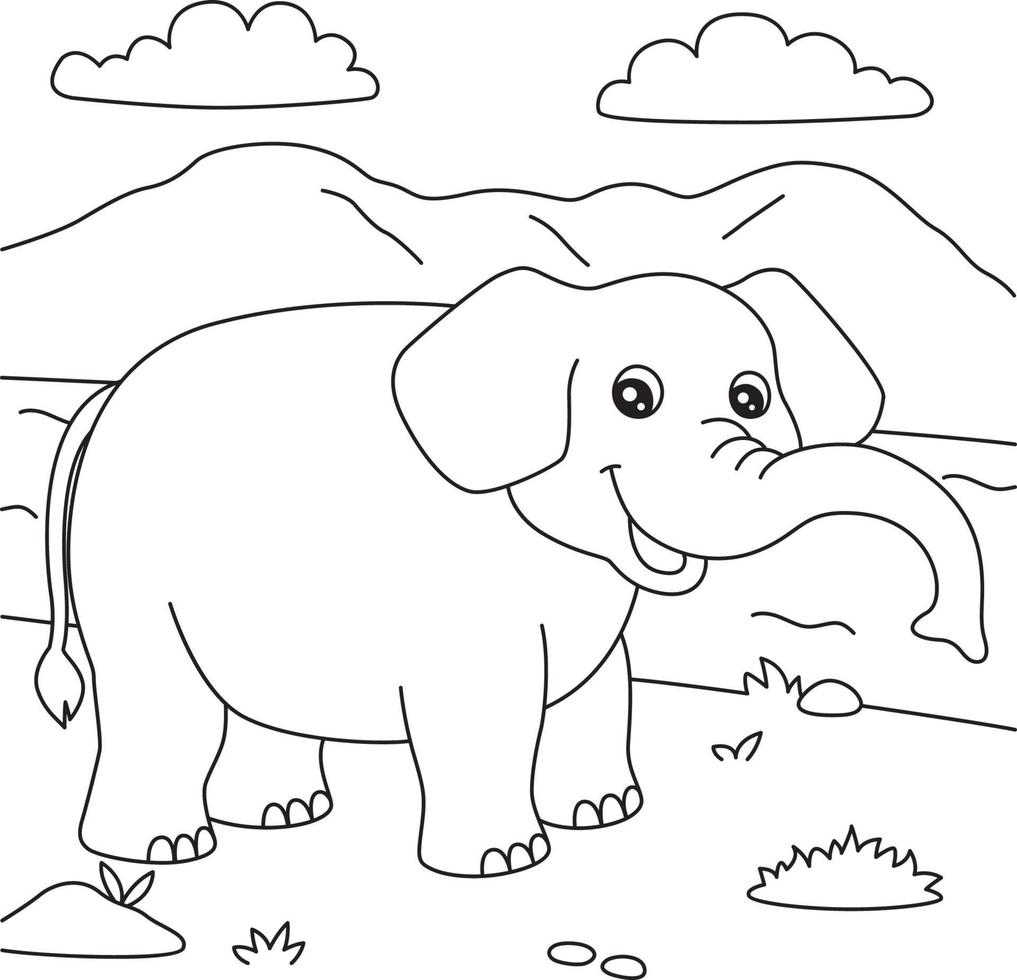 elefant målarbok för barn vektor