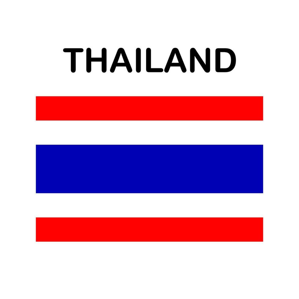 die flagge von thailand hat ein rotes, weißes und blaues farbschema. vektor