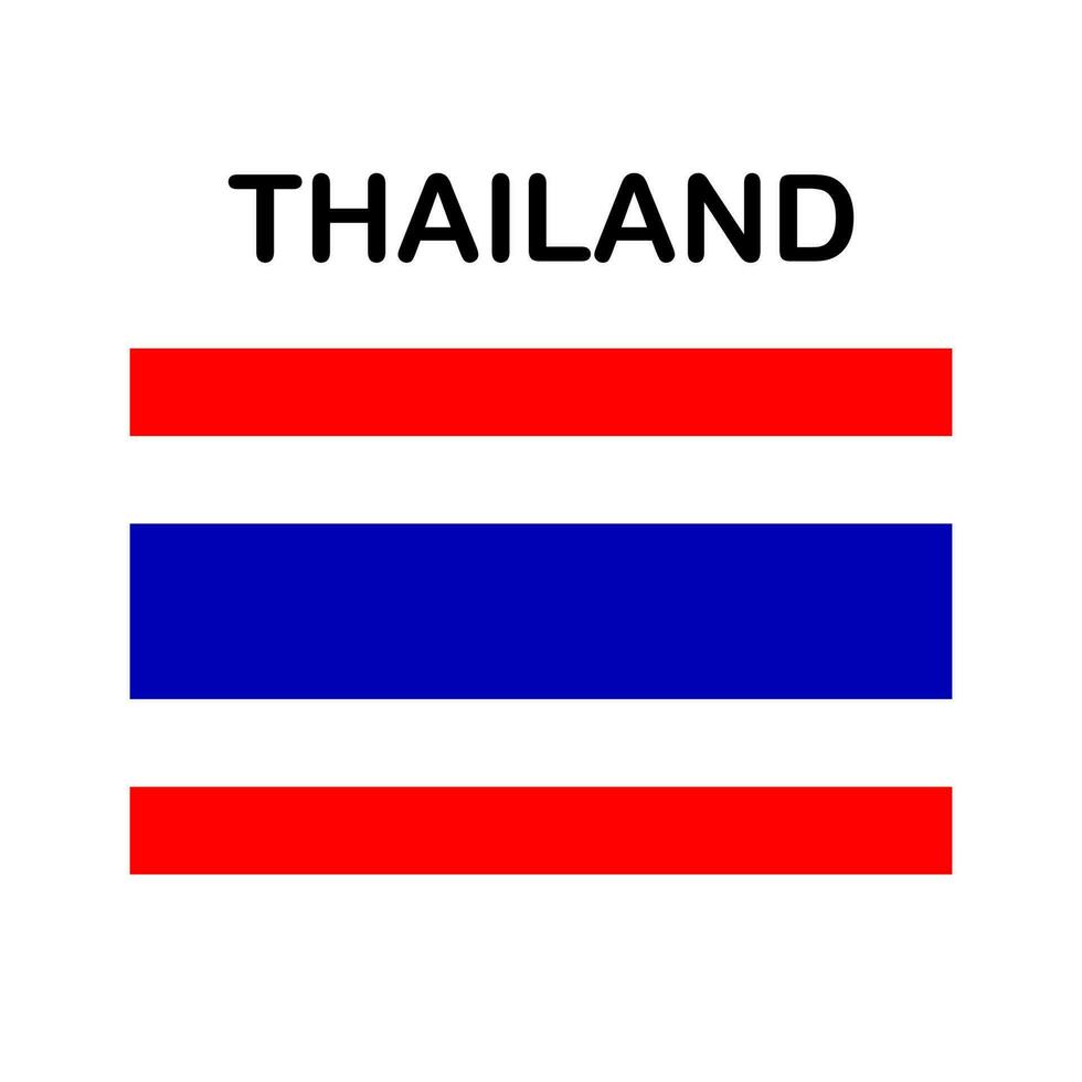 thailands flagga har ett rött, vitt och blått färgschema. vektor