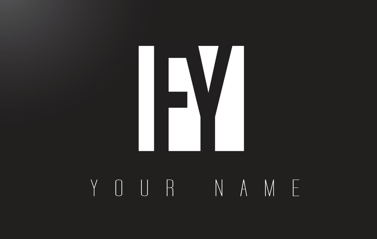 fy-Brief-Logo mit schwarz-weißem Negativraumdesign. vektor