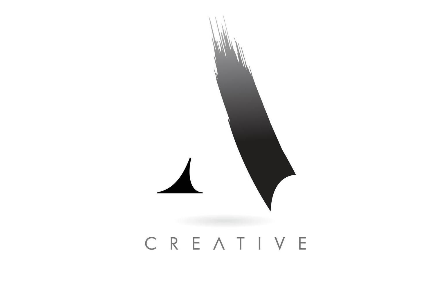 konstnärliga ett penseldrag brev design logotyp ikon vektor. elegant minimalistisk penselbokstavsidentitet vektor