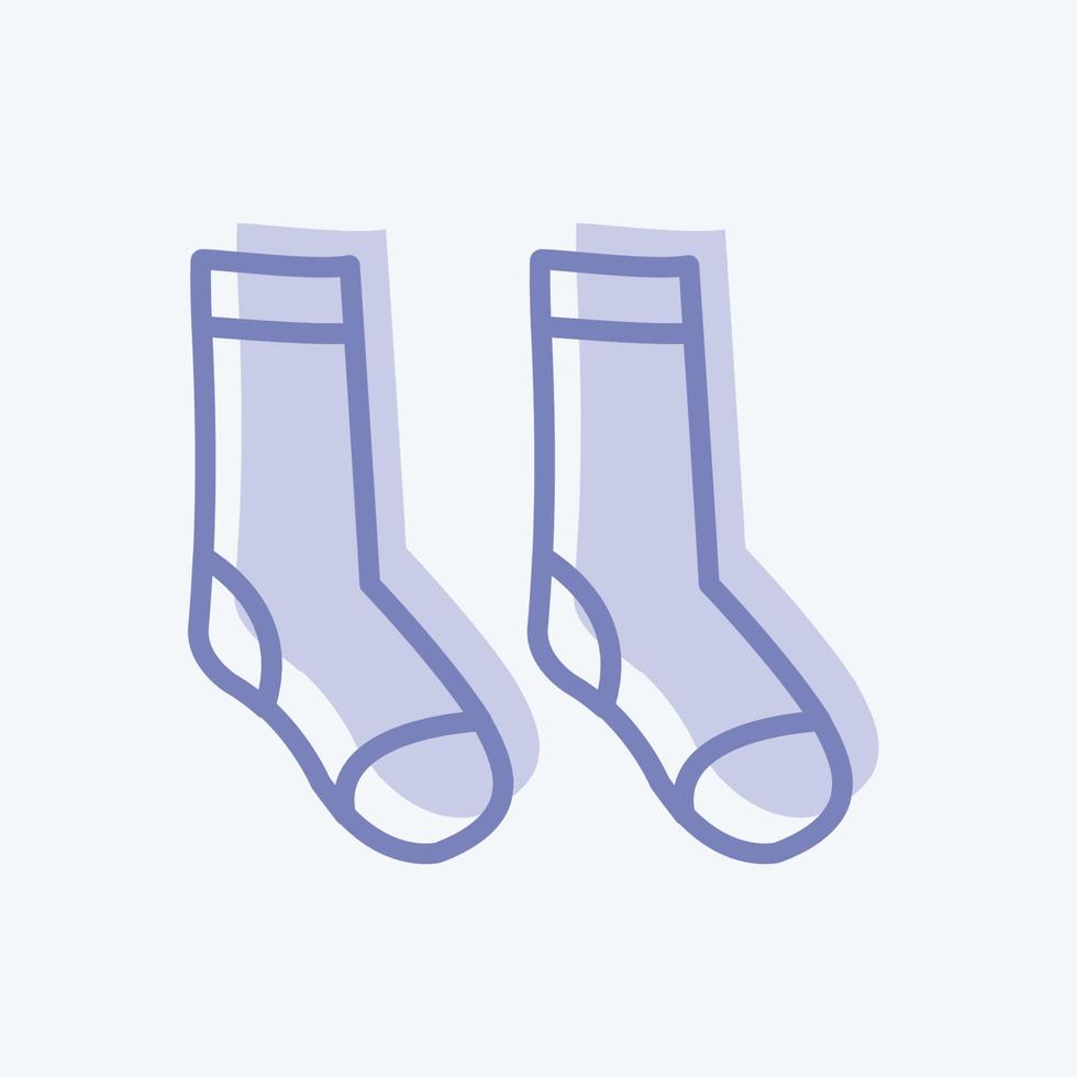 Socken-Symbol im trendigen zweifarbigen Stil isoliert auf weichem blauem Hintergrund vektor