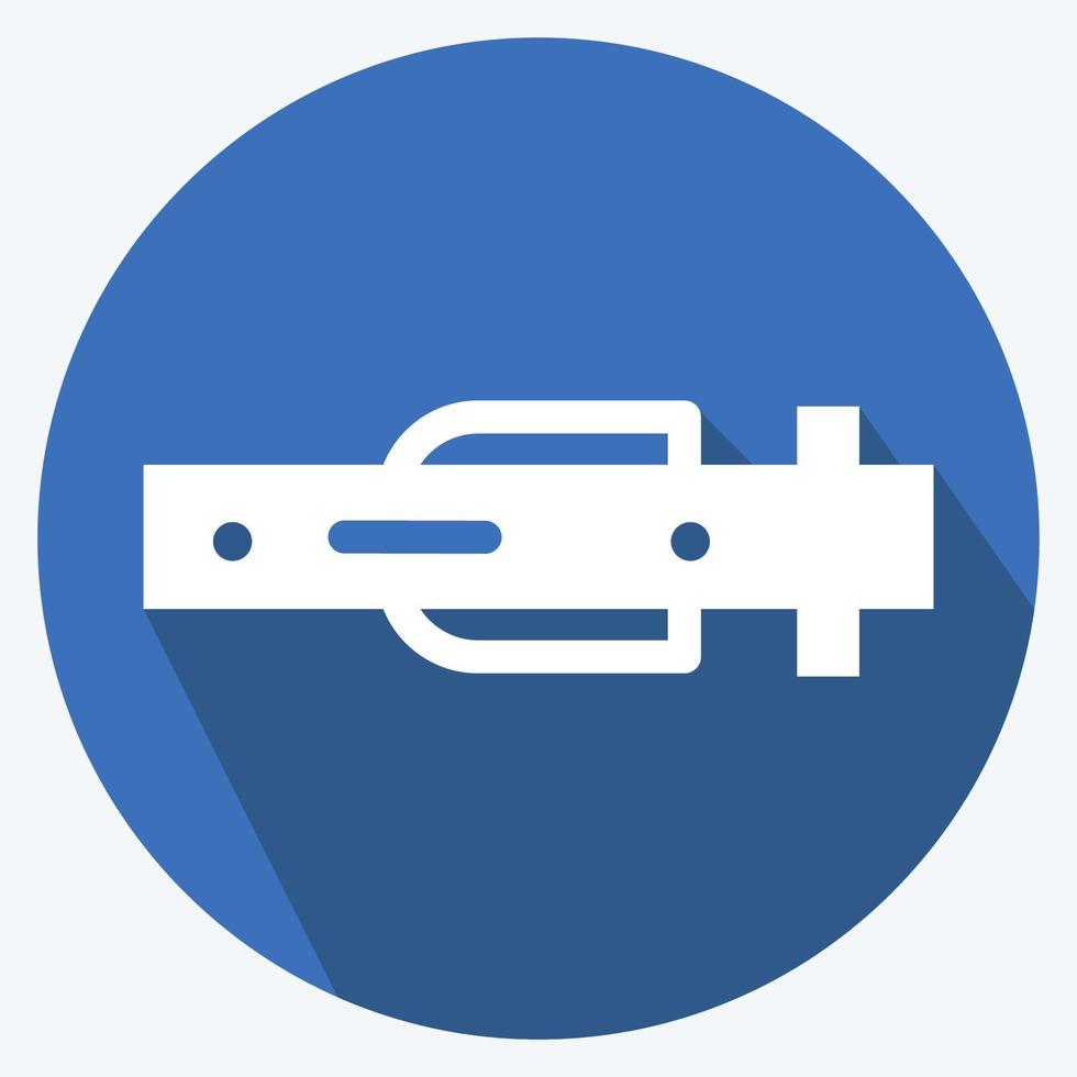 bälte ikon i trendig lång skugga stil isolerad på mjuk blå bakgrund vektor