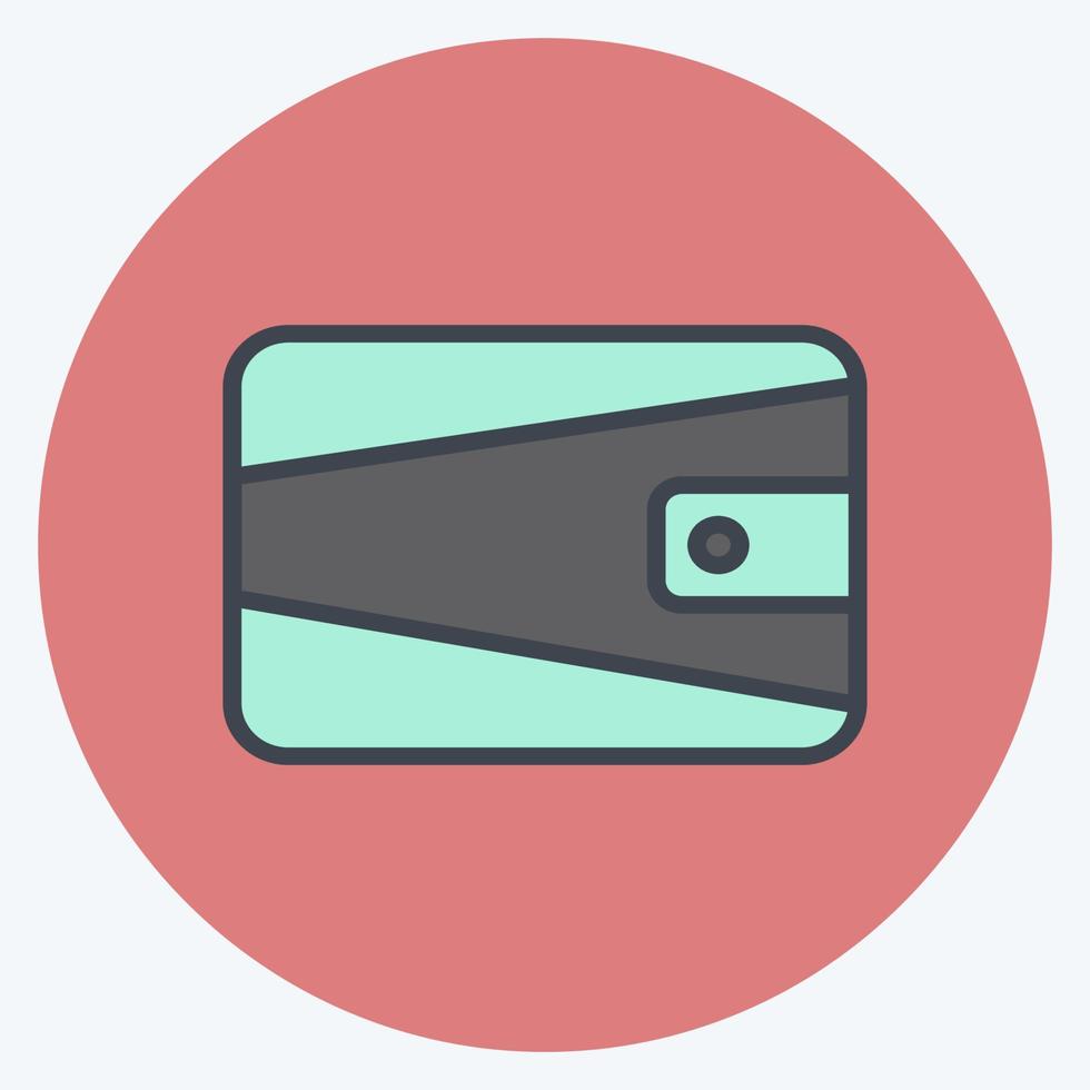 plånbok ikon i trendig färg kompis stil isolerad på mjuk blå bakgrund vektor