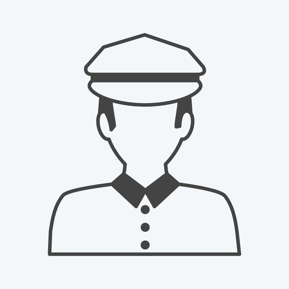 Verkehrspolizist-Symbol im trendigen Glyphen-Stil isoliert auf weichem blauem Hintergrund vektor