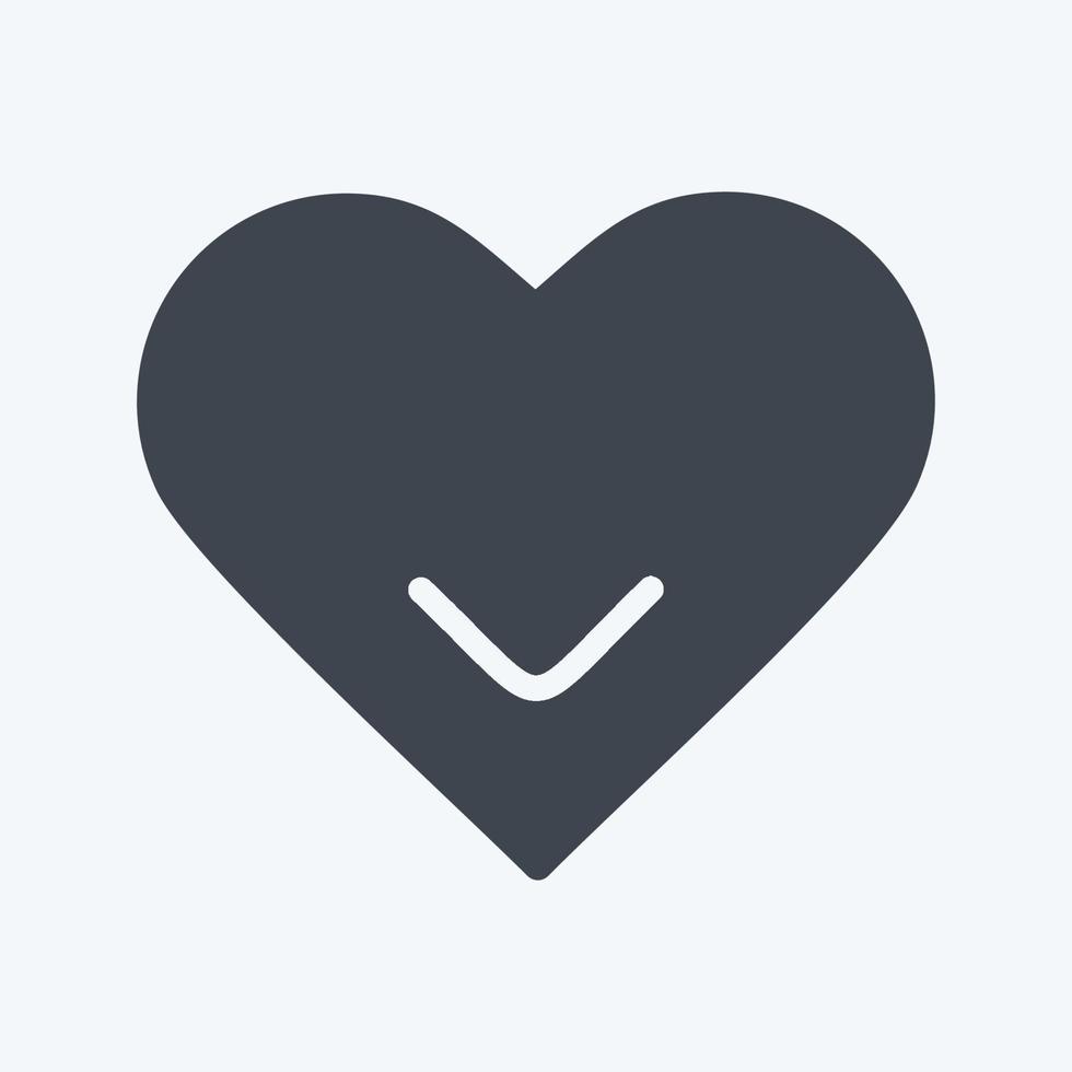 enda hjärta ikon i trendig glyph stil isolerad på mjuk blå bakgrund vektor