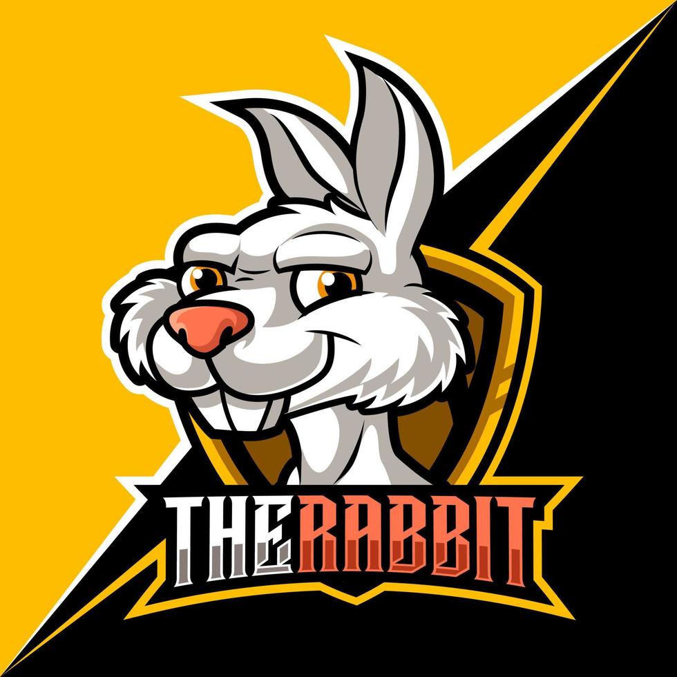 Böse Hasen, Maskottchen-Esport-Logo-Vektorillustration für Spiele und Streamer vektor