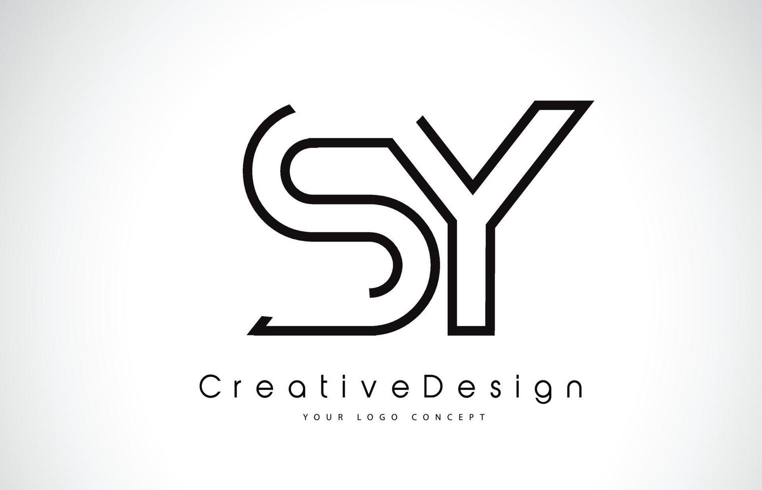 sy sy letter logotyp design i svarta färger. vektor