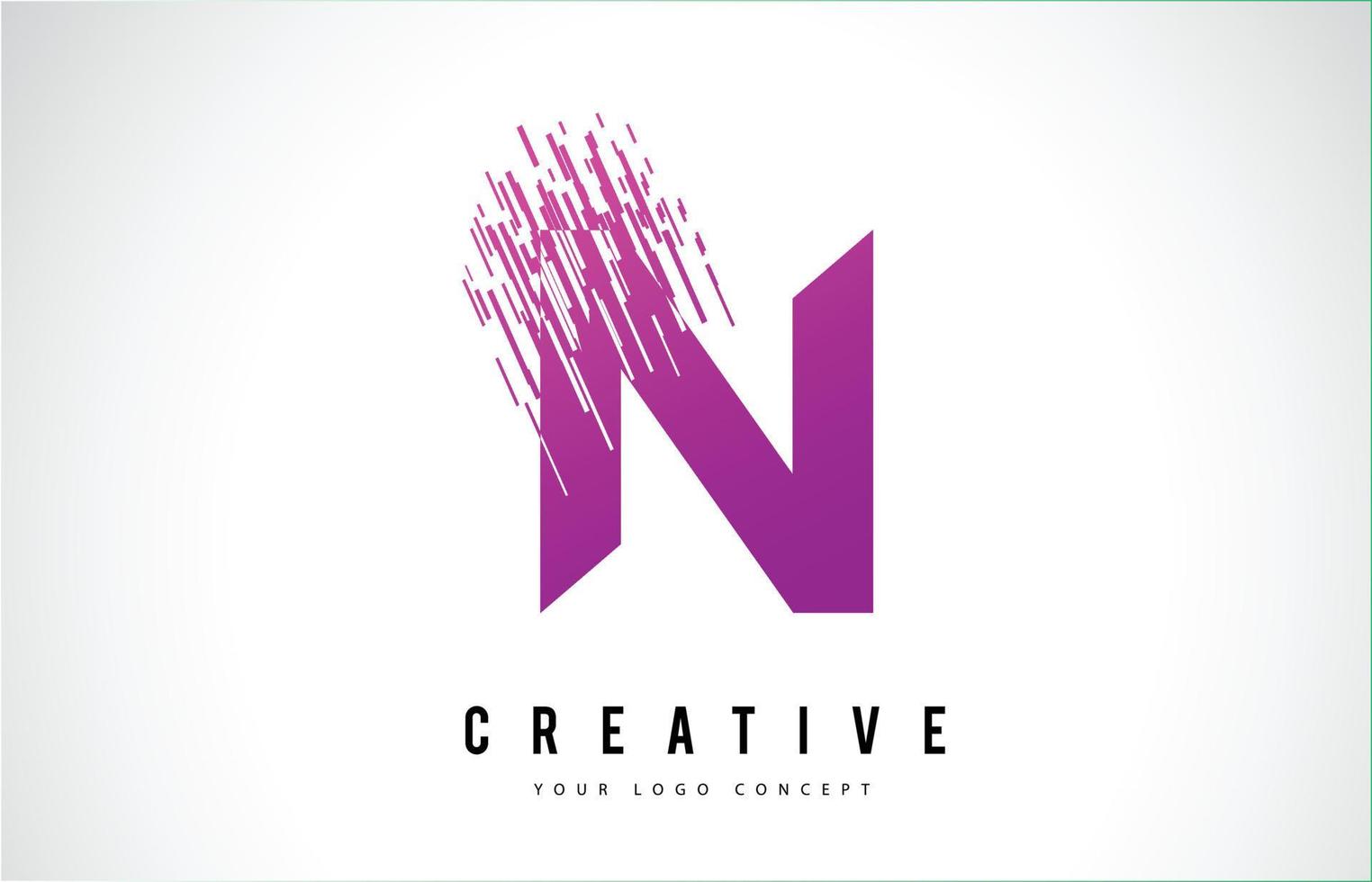 n Buchstaben-Logo-Design mit lila Farben vektor