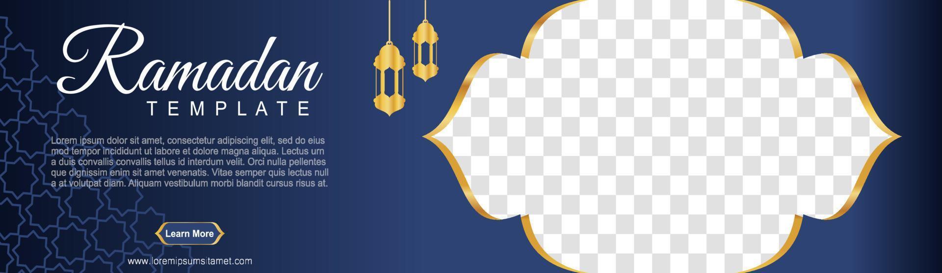 uppsättning ramadan webbbanners av standardstorlek med en plats för bilder. ramadan malldesign. vektor illustration