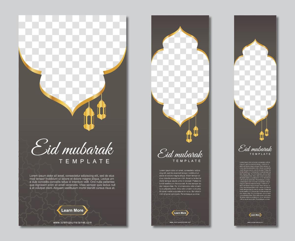 reihe von ramadan-webbannern in standardgröße mit einem platz für fotos. Ramadan-Vorlagendesign. Vektor-Illustration vektor