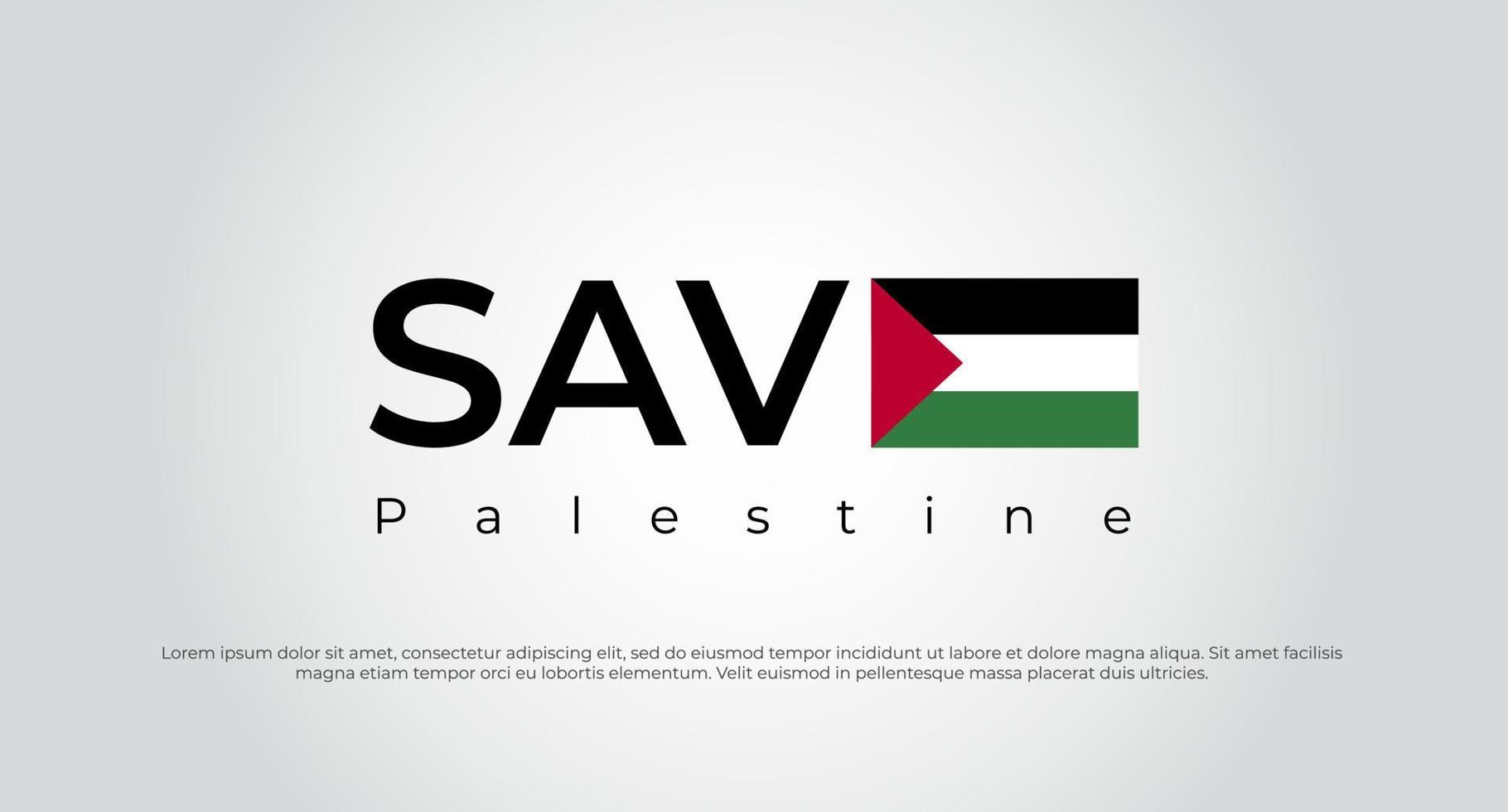 Rette Gaza, rette Palästina. Speichern Sie Palästina-Beschriftungshintergrund. Palästina-Konzept-Vektor-Illustration speichern vektor