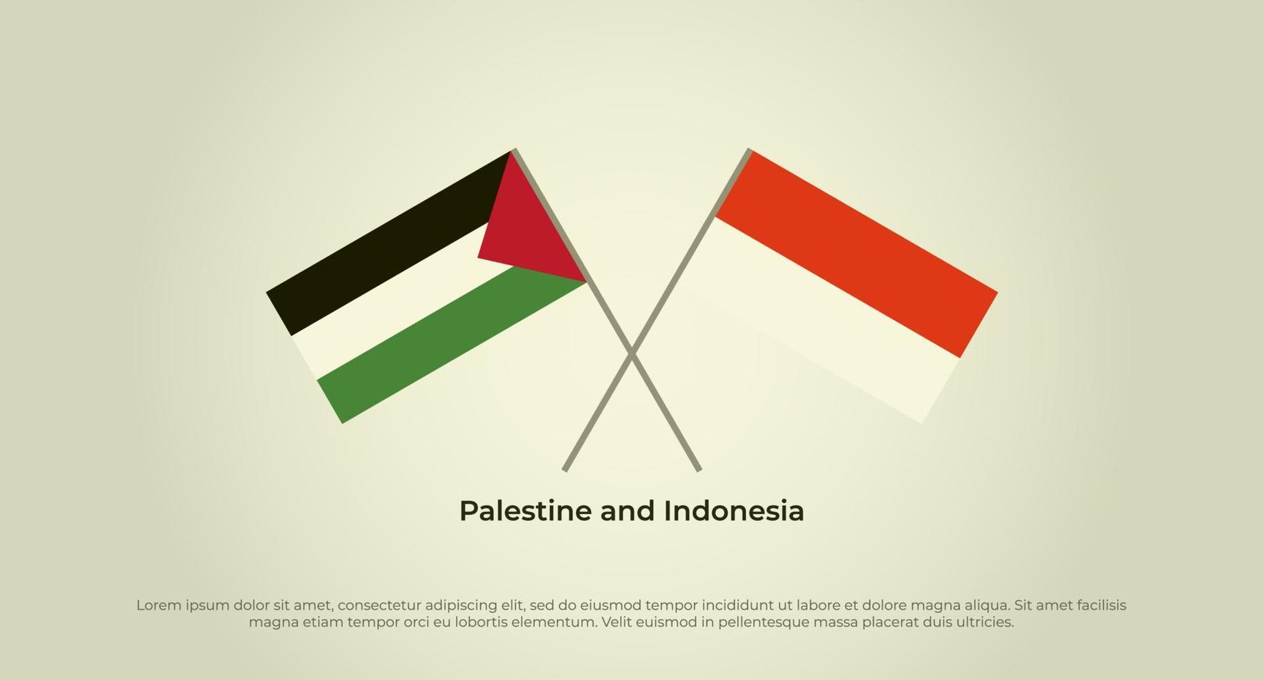 korsade flaggor från Palestina och Indonesien. officiella färger. rätt proportion vektor