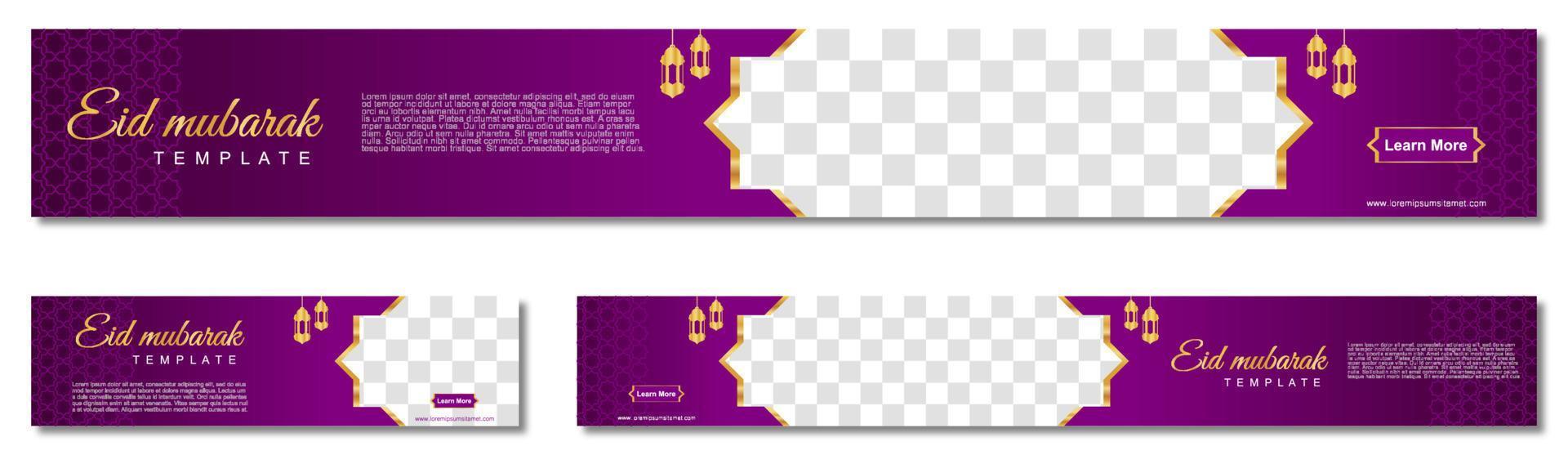 uppsättning ramadan webbbanners av standardstorlek med en plats för bilder. ramadan malldesign. vektor illustration