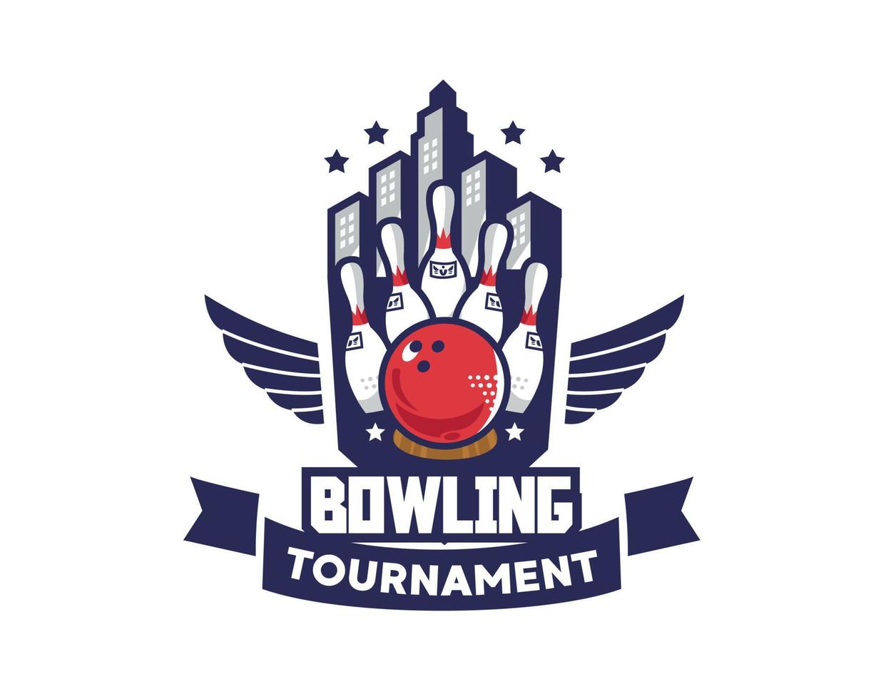 Bowling-Logo für alle Arten von Teams und Events vektor